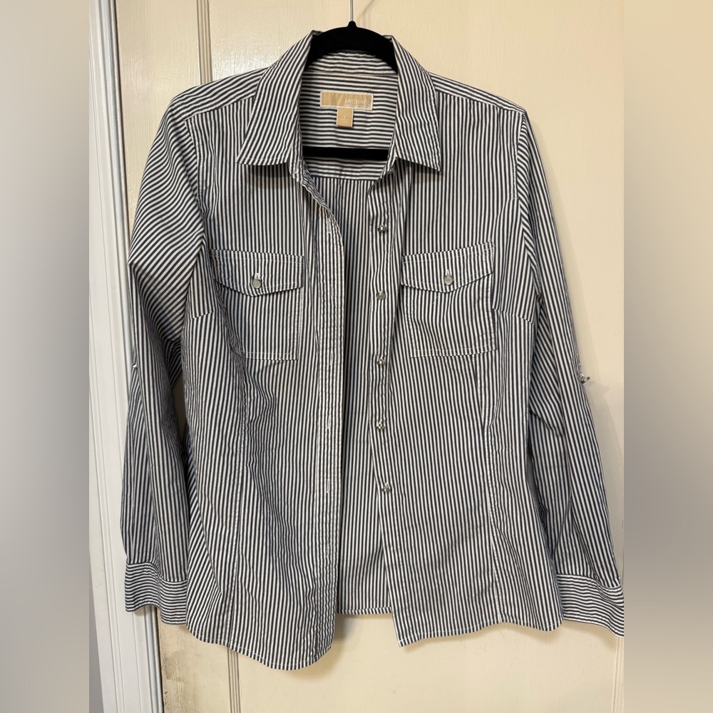 Michael Kors striped button up shirt